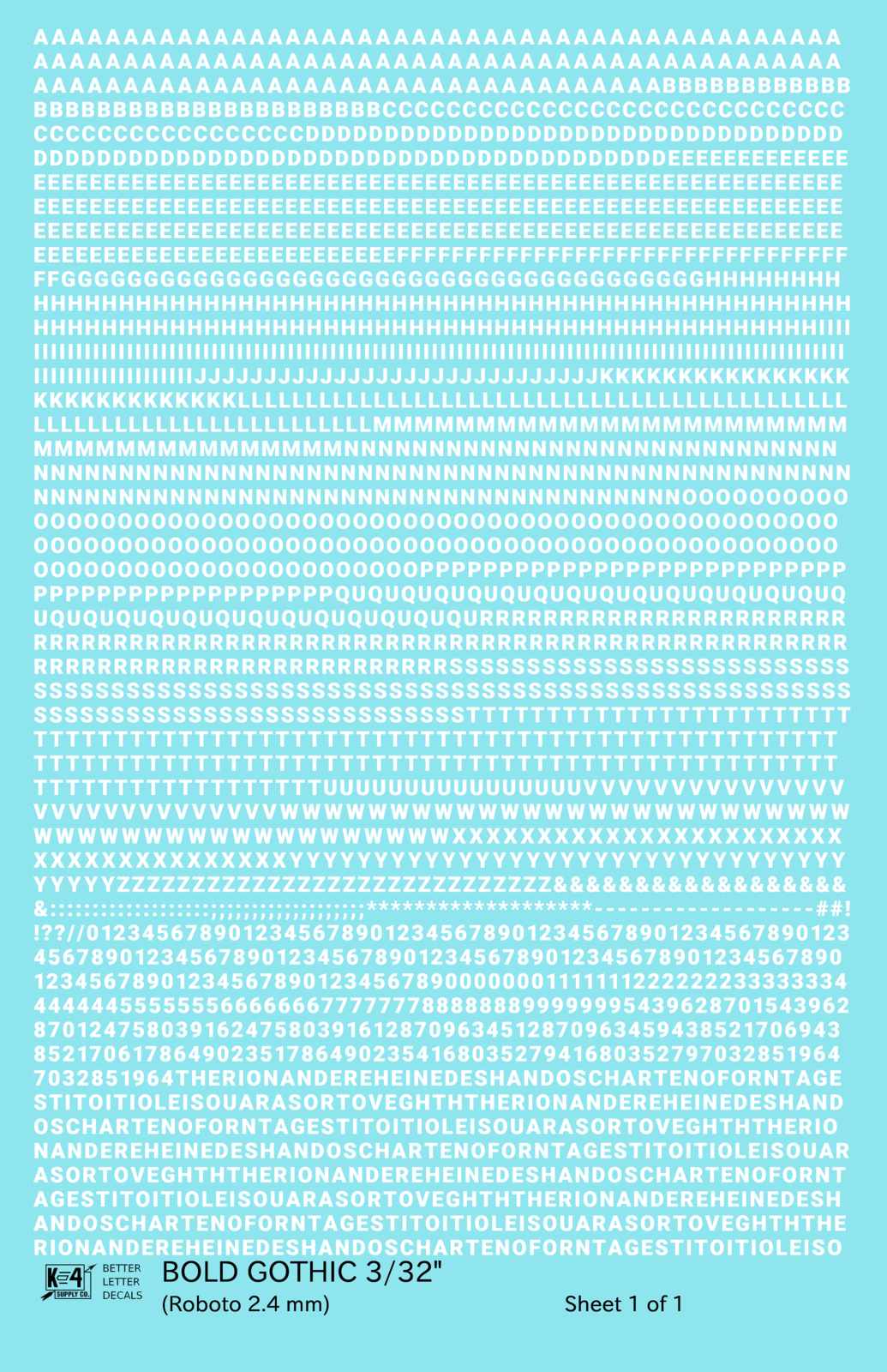 Bold Gothic Letter Number Alphabet