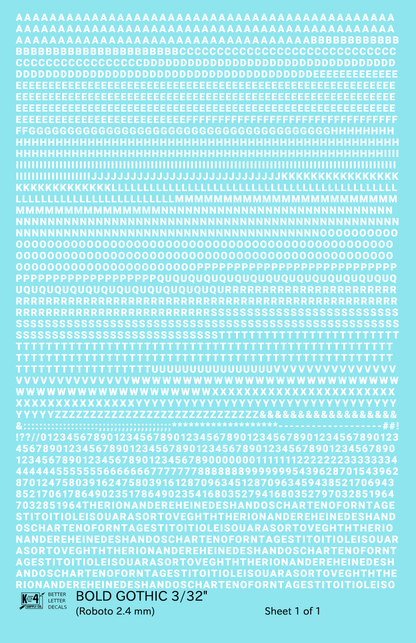 Bold Gothic Letter Number Alphabet