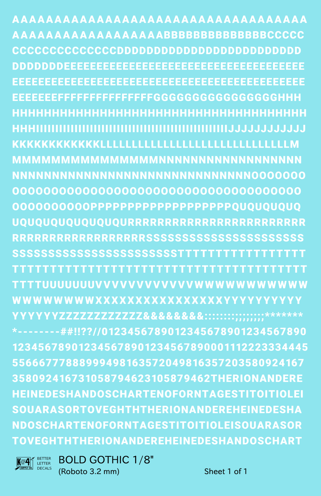 Bold Gothic Letter Number Alphabet