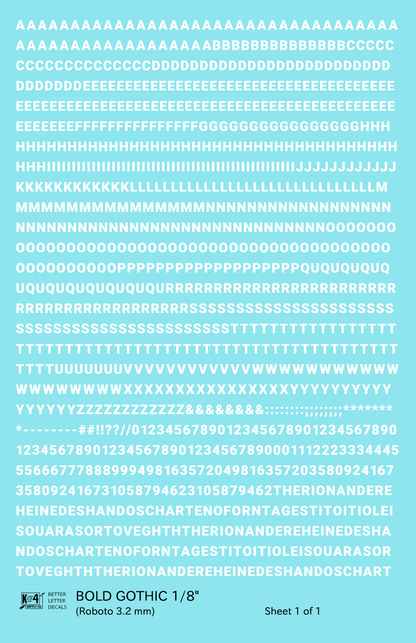 Bold Gothic Letter Number Alphabet