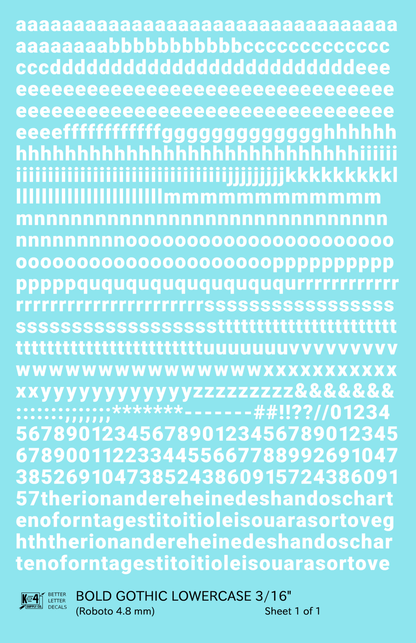 Lowercase Bold Gothic Letter Number Alphabet