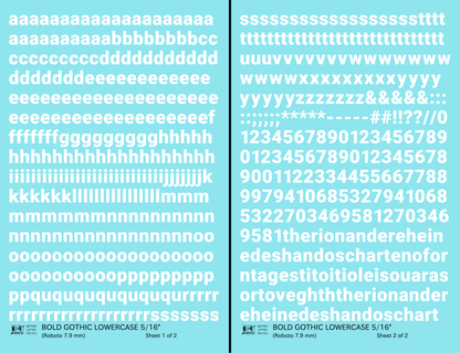 Lowercase Bold Gothic Letter Number Alphabet