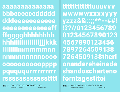 Lowercase Bold Gothic Letter Number Alphabet