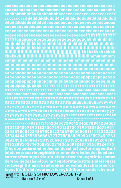 Lowercase Bold Gothic Letter Number Alphabet