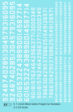 Block Gothic Freight Car Numbers  White 9, 7 and 4 Inch Renumber