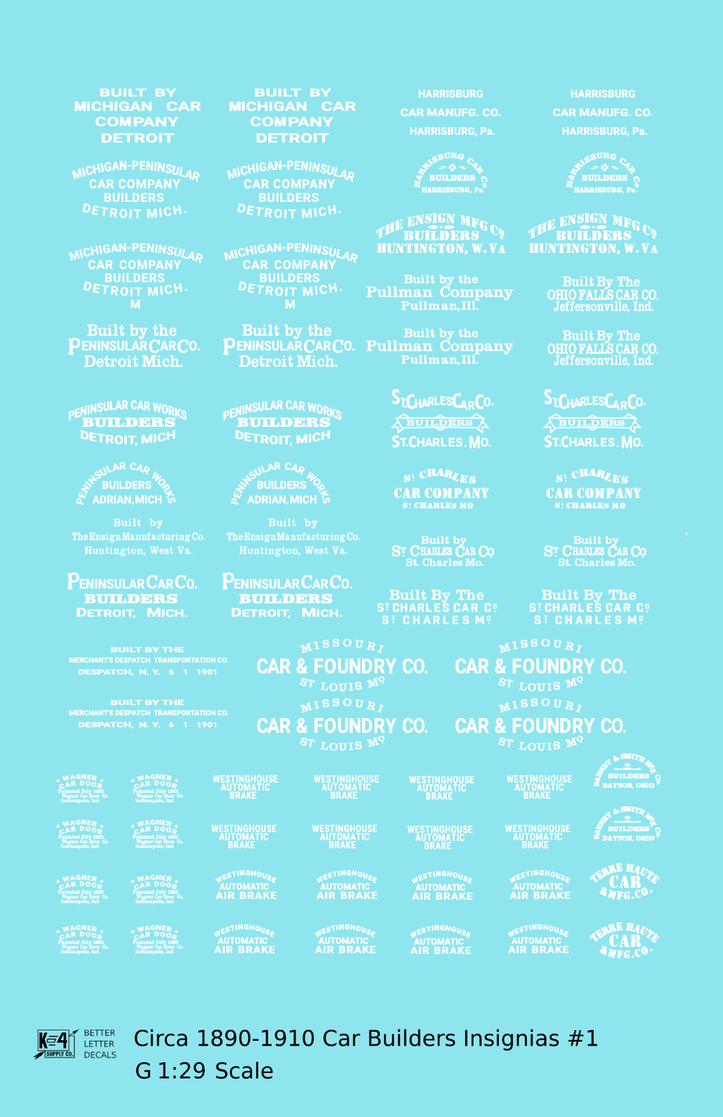 1900 Era Various Car Builder Insignias