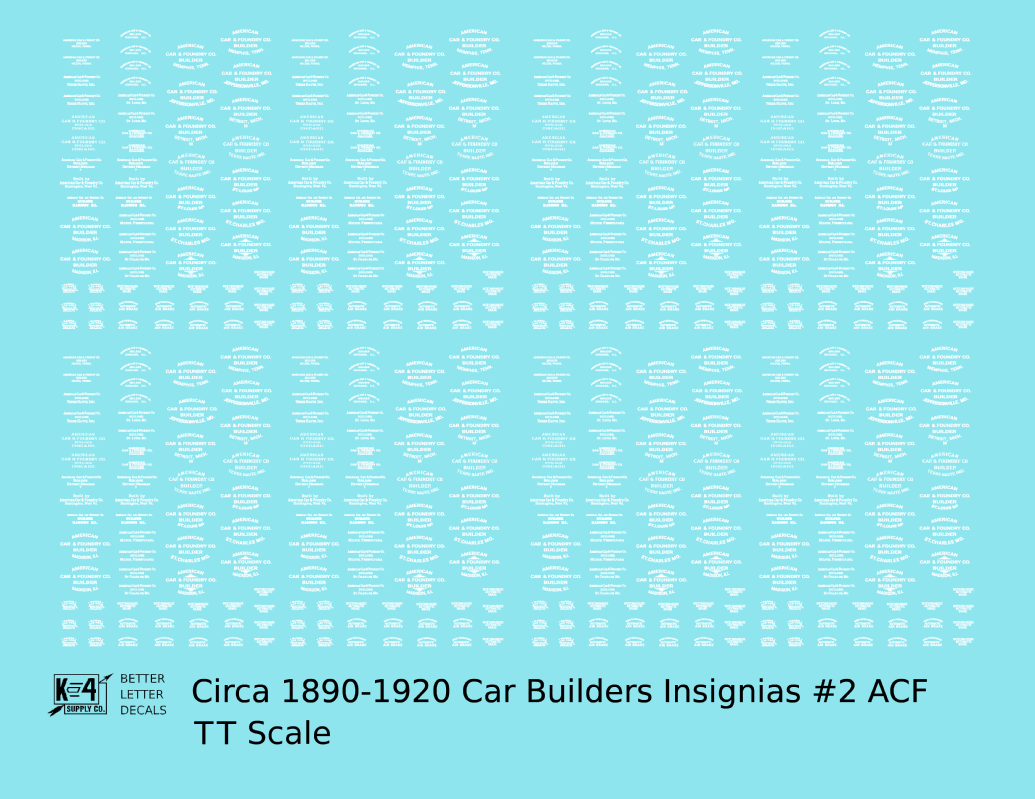 1900 Era ACF Car Builder Insignias