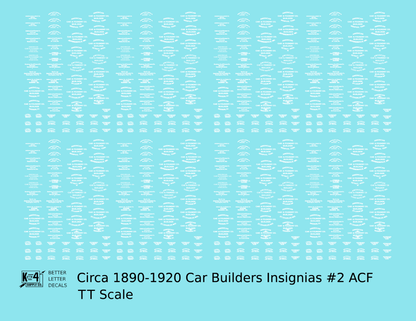 1900 Era ACF Car Builder Insignias