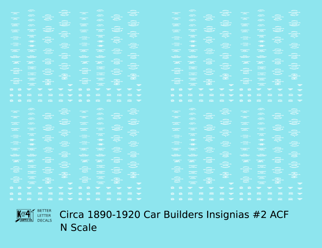 1900 Era ACF Car Builder Insignias