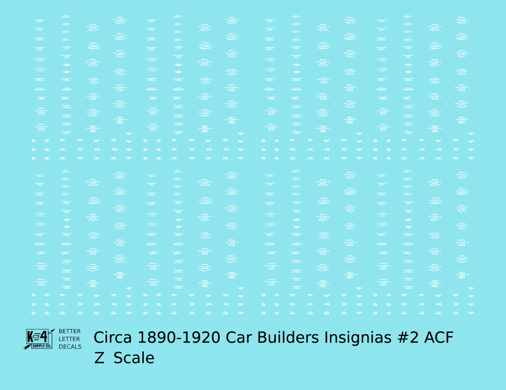 1900 Era ACF Car Builder Insignias