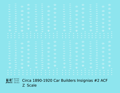 1900 Era ACF Car Builder Insignias
