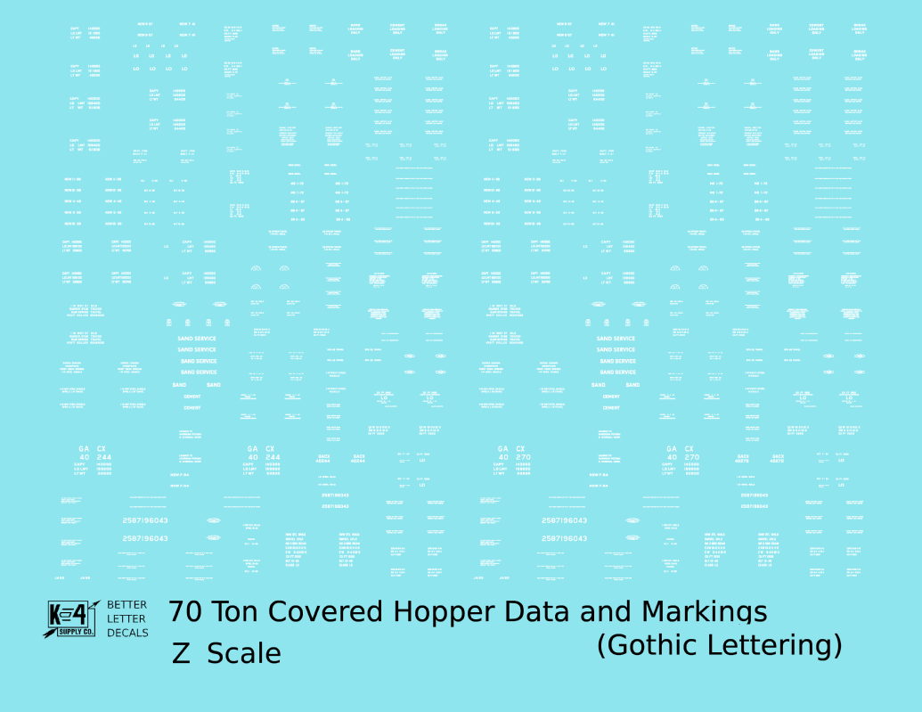 Dimensional and Weight Data 70 Ton Covered Hopper Gothic Font