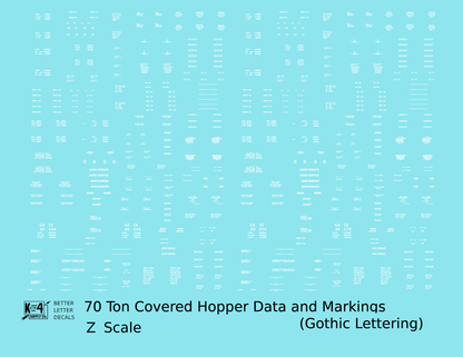 Dimensional and Weight Data 70 Ton Covered Hopper Gothic Font