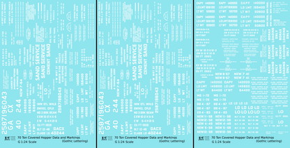 Dimensional and Weight Data 70 Ton Covered Hopper Gothic Font