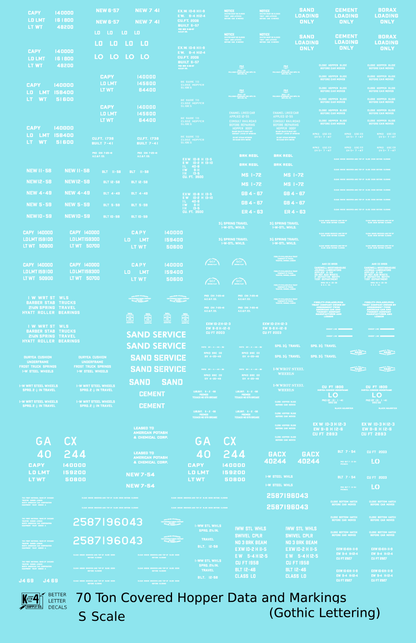 Dimensional and Weight Data 70 Ton Covered Hopper Gothic Font