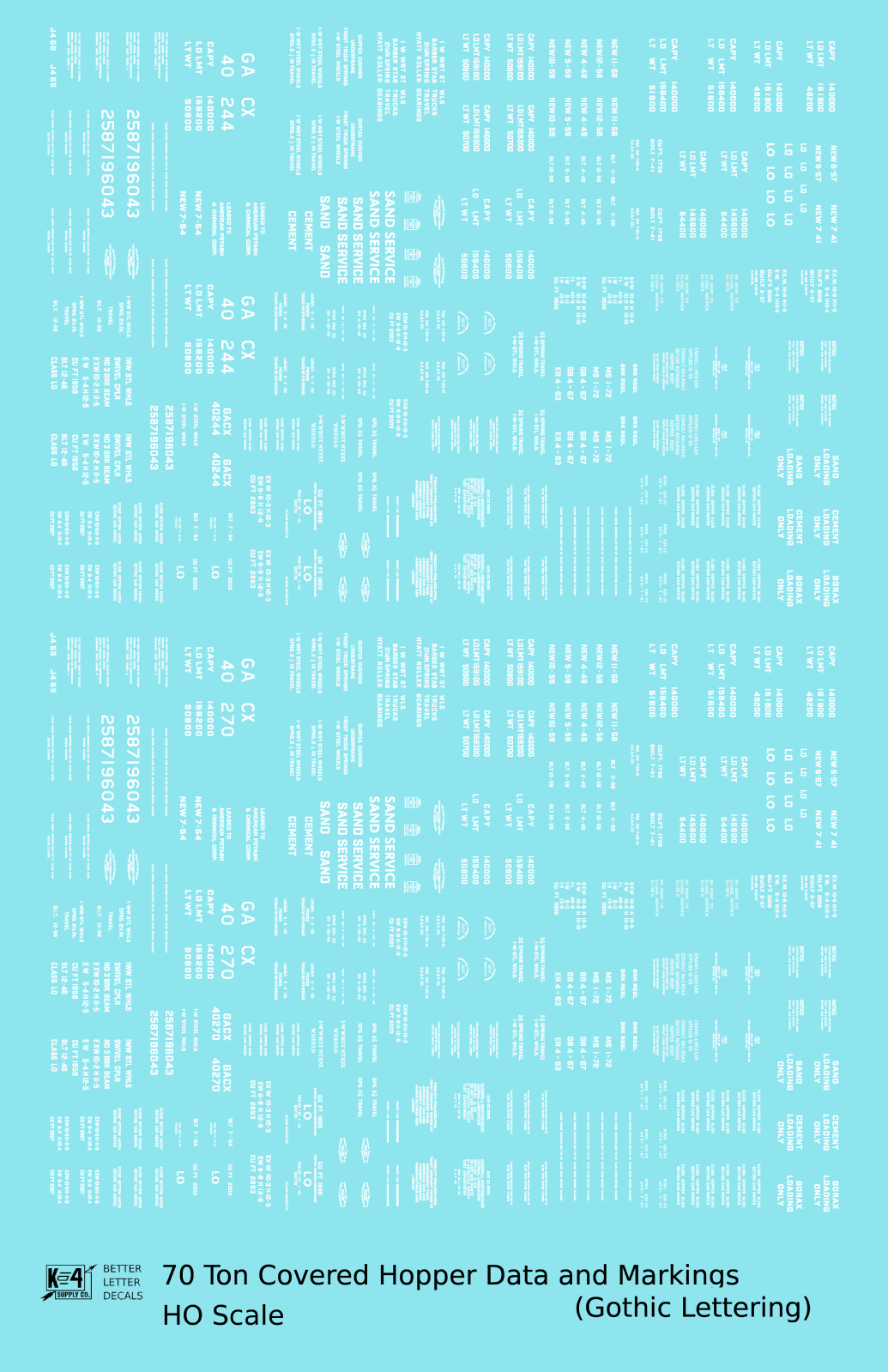 Dimensional and Weight Data 70 Ton Covered Hopper Gothic Font