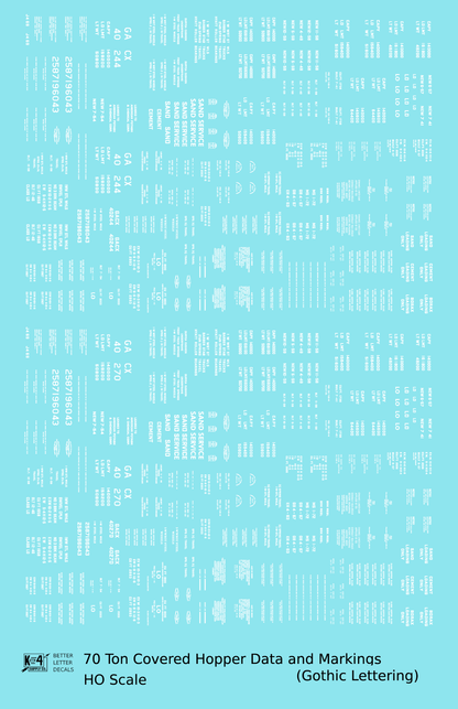 Dimensional and Weight Data 70 Ton Covered Hopper Gothic Font