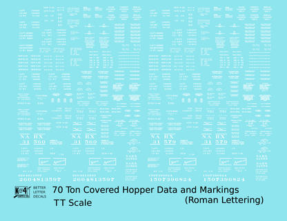 Data Only 70 Ton Covered Hopper Railroad Roman