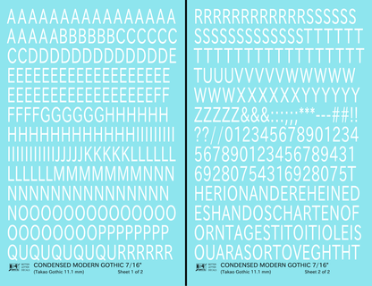 Condensed Modern Gothic Letter Number Alphabet