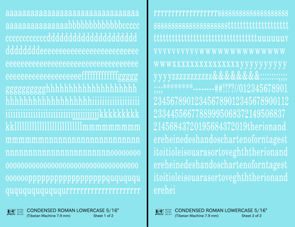 Lowercase Condensed Roman Letter Number Alphabet