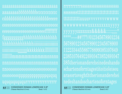 Lowercase Condensed Roman Letter Number Alphabet