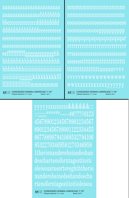 Lowercase Condensed Roman Letter Number Alphabet