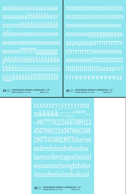 Lowercase Condensed Roman Letter Number Alphabet