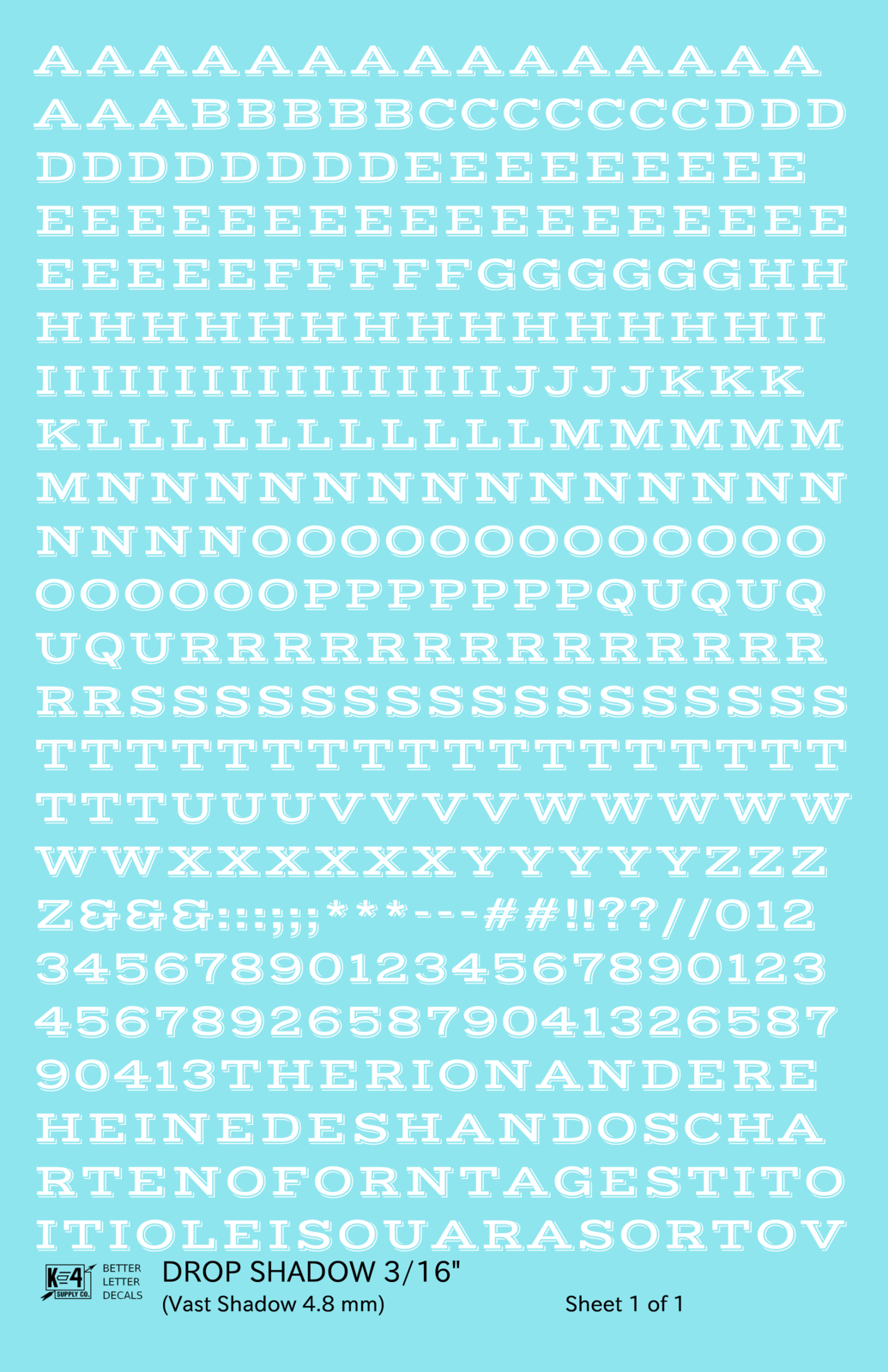 Drop Shadow Letter Number Alphabet