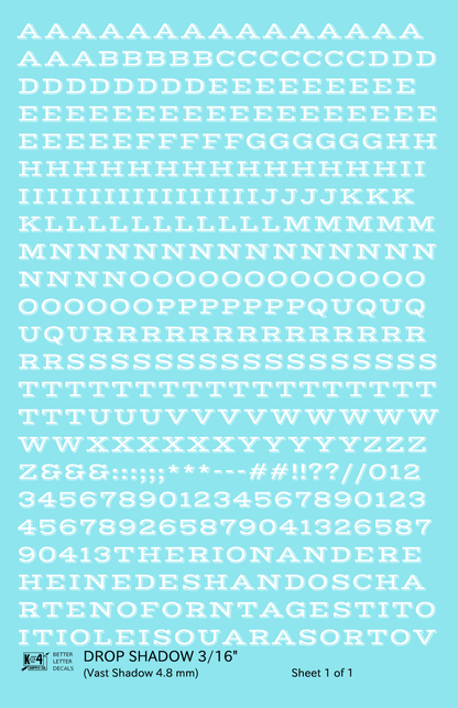Drop Shadow Letter Number Alphabet