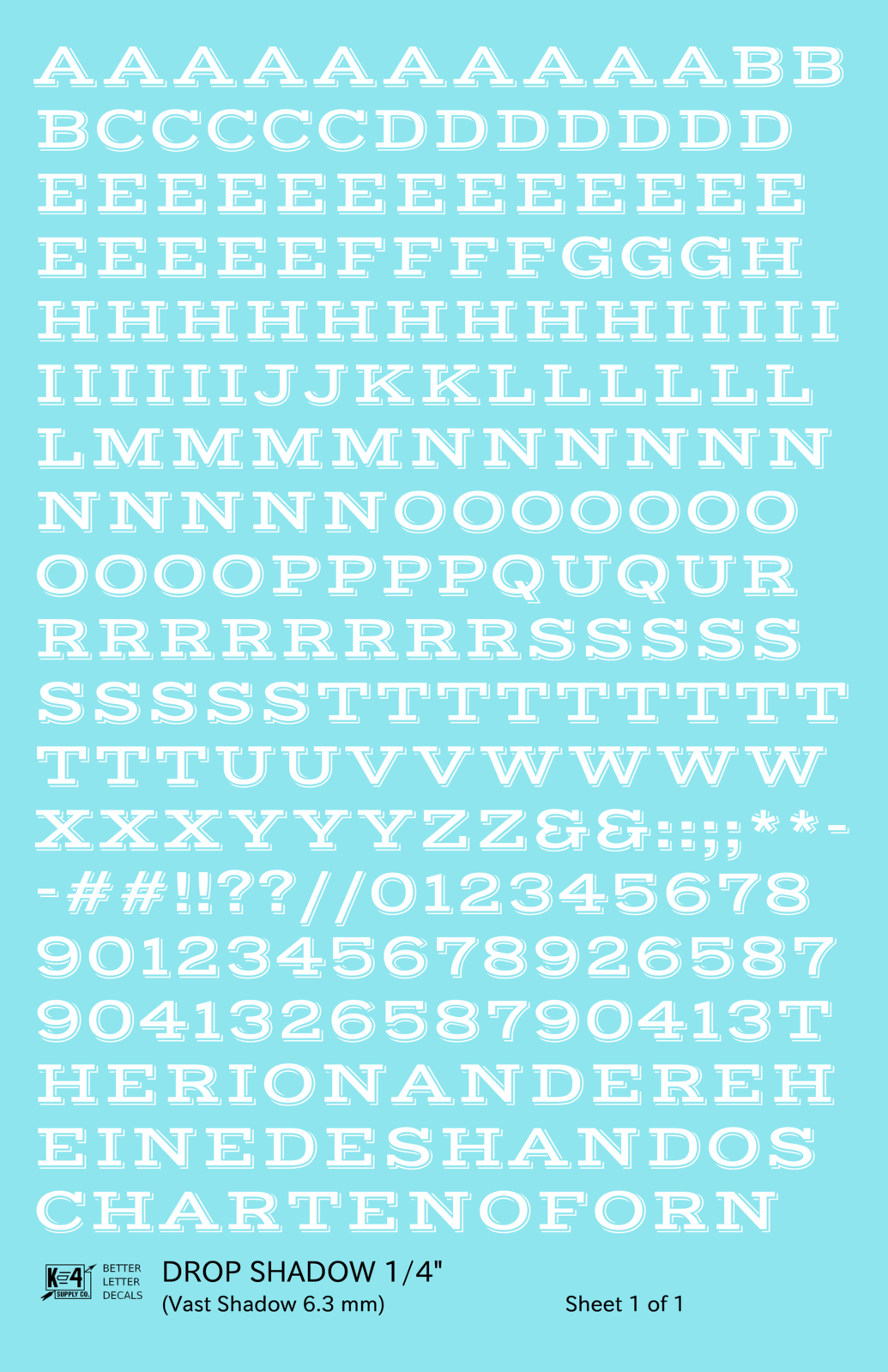 Drop Shadow Letter Number Alphabet