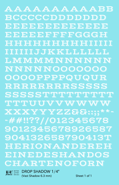 Drop Shadow Letter Number Alphabet