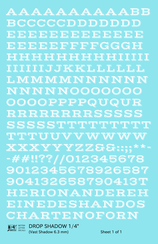 Drop Shadow Letter Number Alphabet
