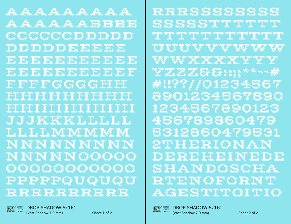 Drop Shadow Letter Number Alphabet