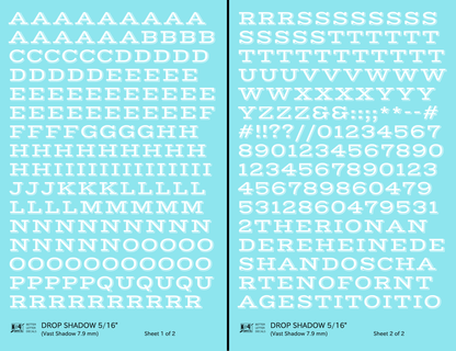 Drop Shadow Letter Number Alphabet
