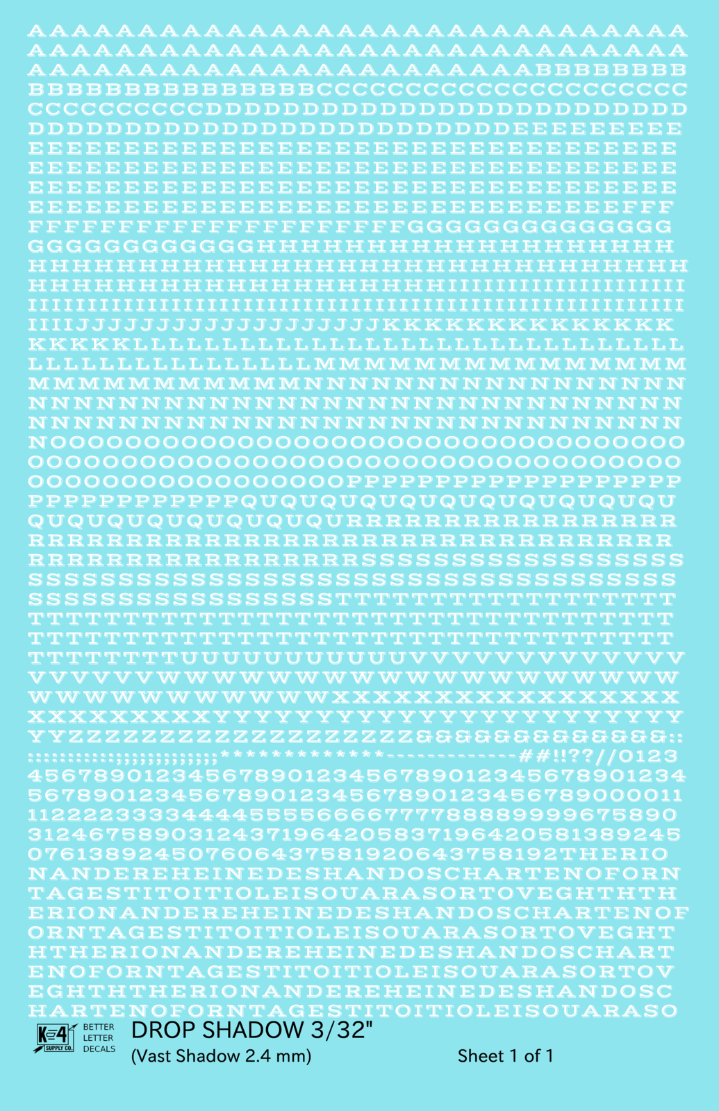 Drop Shadow Letter Number Alphabet