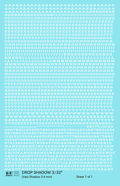 Drop Shadow Letter Number Alphabet