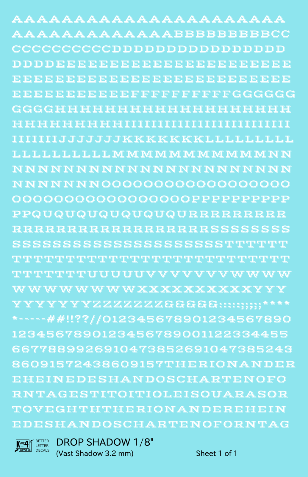 Drop Shadow Letter Number Alphabet