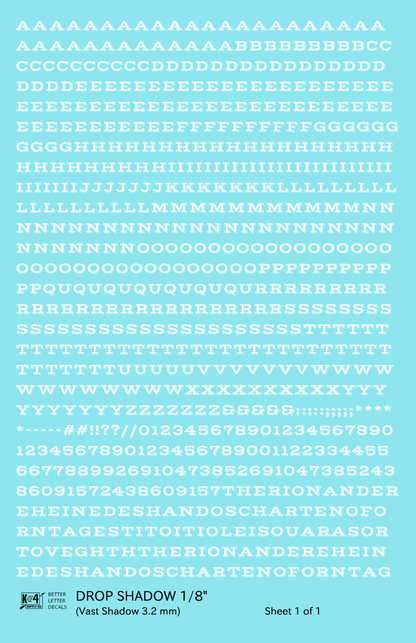 Drop Shadow Letter Number Alphabet