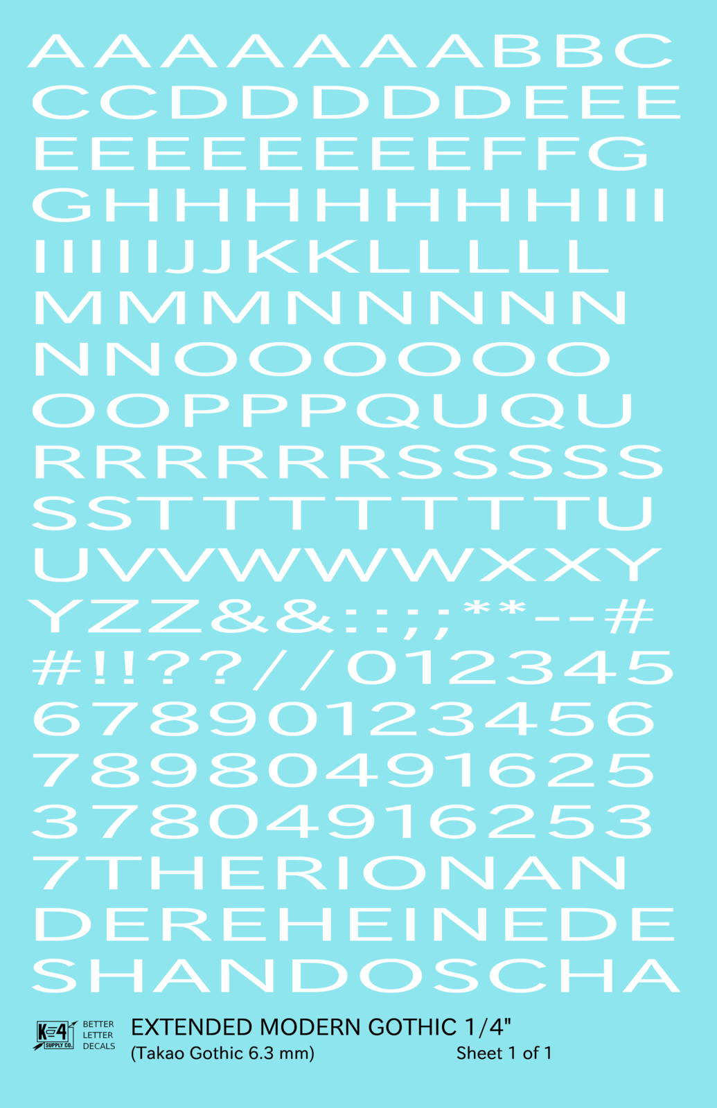 Extended Modern Gothic Letter Number Alphabet