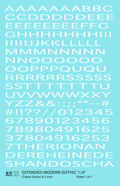 Extended Modern Gothic Letter Number Alphabet