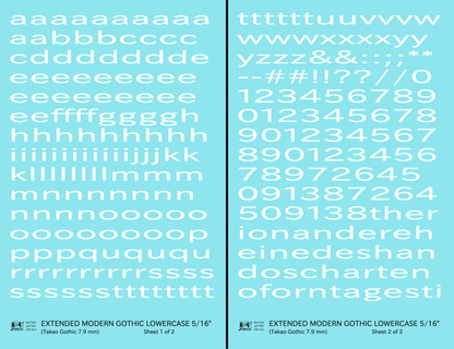 Lowercase Extended Modern Gothic Letter Alphabet