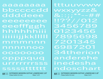 Lowercase Extended Modern Gothic Letter Alphabet