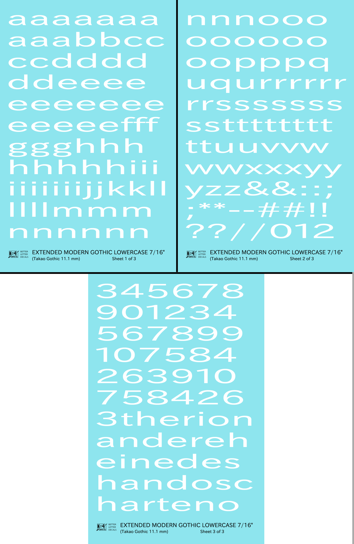 Lowercase Extended Modern Gothic Letter Alphabet