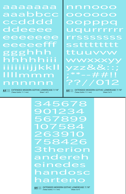 Lowercase Extended Modern Gothic Letter Alphabet