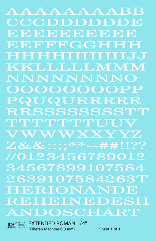 Extended Roman Letter Number Alphabet