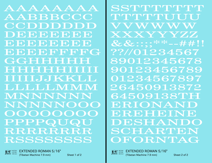 Extended Roman Letter Number Alphabet