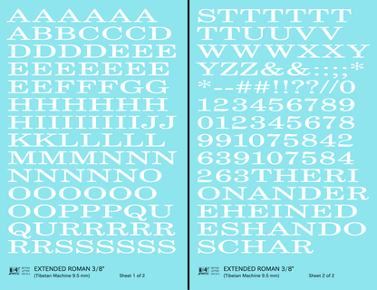 Extended Roman Letter Number Alphabet