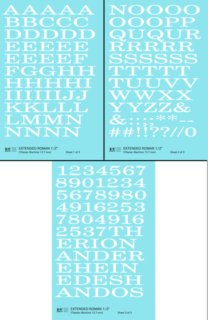 Extended Roman Letter Number Alphabet
