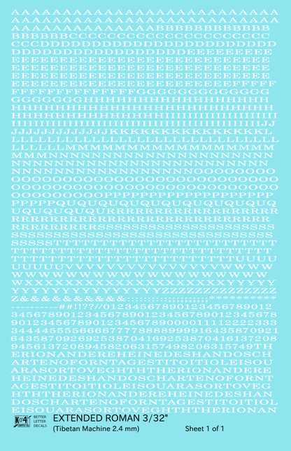 Extended Roman Letter Number Alphabet