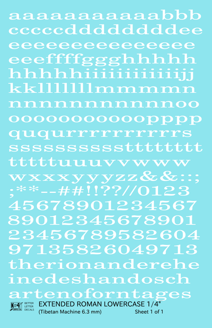 Lowercase Extended Roman Letter Number Alphabet